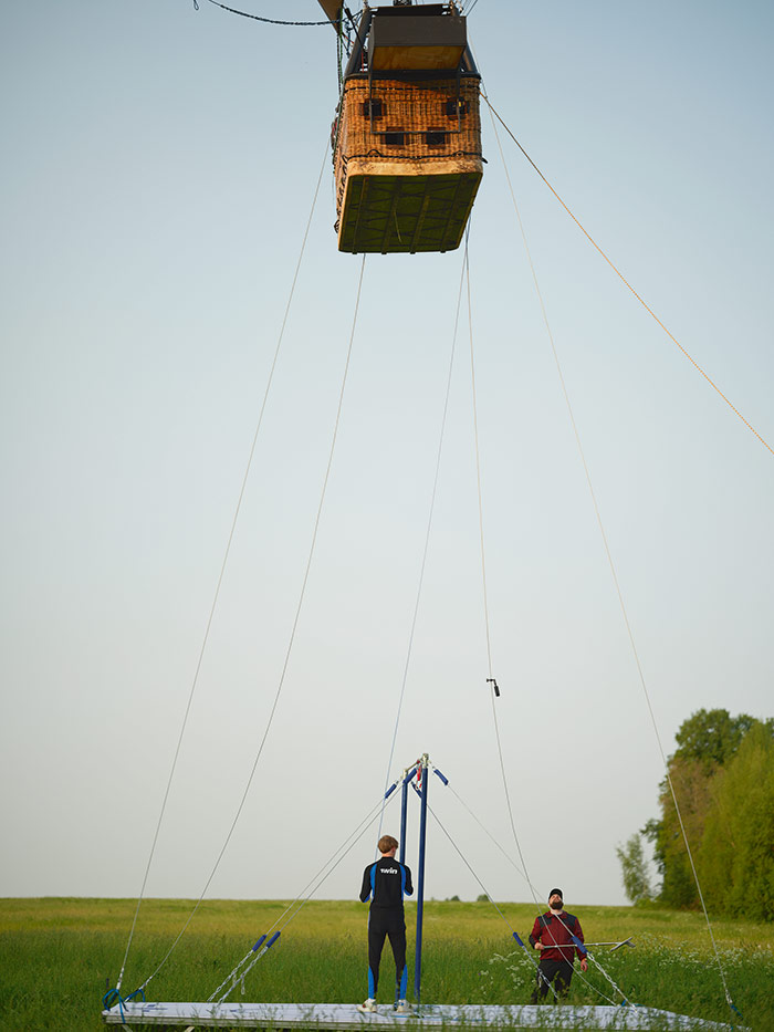 Рис. 16. Тестовый запуск платформы на аэростате