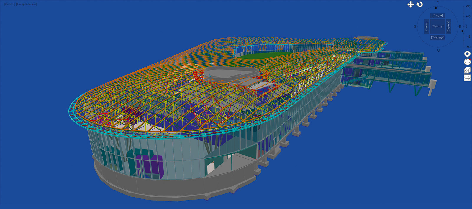 Общий вид на структурную кровлю в CADLib
