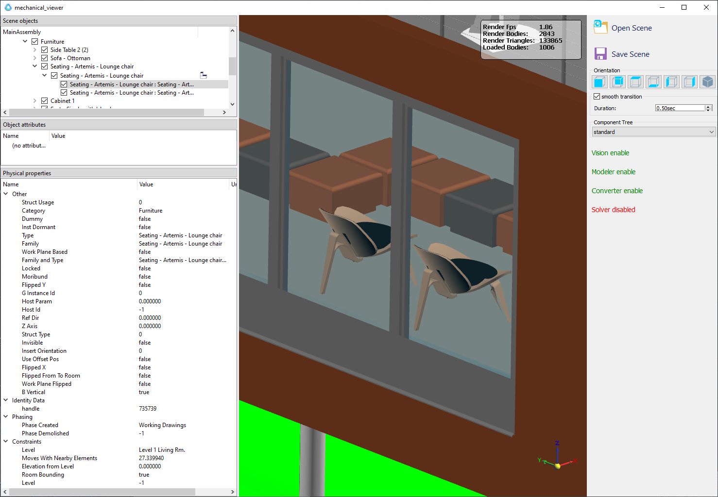 Рис. 1. Модель, импортированная из Revit 