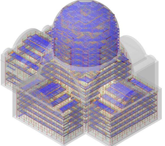 3D-модель храма, выполненная в nanoCAD